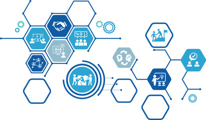 Partnership concept. Chart with keywords and icons. Strategic Partnership. vector illustration EPS 10	
