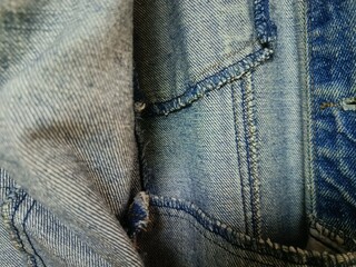 color, texture and seams of the inside of denim