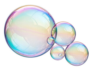 Bubbles float gracefully in air, reflecting light and creating colorful display of soap and bubble magic