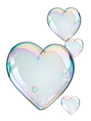 Bubbles float gracefully in air, creating whimsical scene with heart shaped forms that evoke joy and playfulness