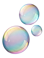Beautiful soap bubbles float gracefully, reflecting spectrum of colors in their delicate forms