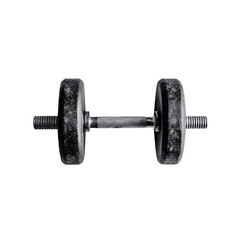 Black Dumbbell Isolated on Transparent Background