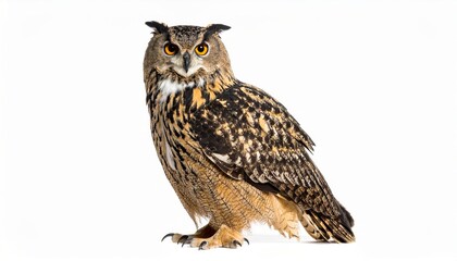 Obraz premium Owl sitting on white background, no shadow