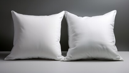 two white square pillows soft and fluffy