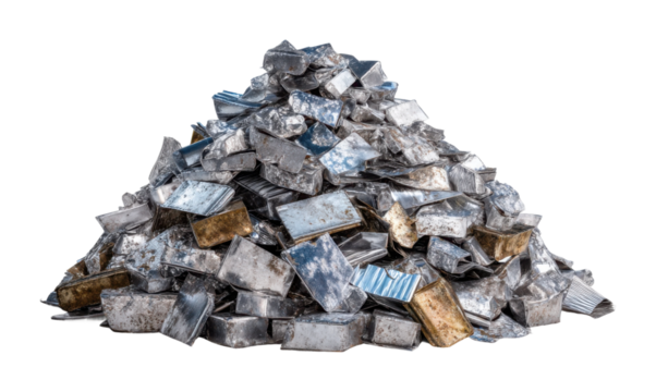 Recycling process metal scrap pile industrial site urban environment