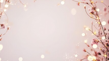 An abstract wedding invitation with soft pink and gold adorns the white invitation sheet, background wallpaper AI generated image