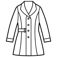 Coat line art vector