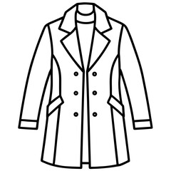 Coat line art vector