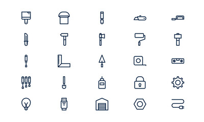 Repair icon representing maintenance tools, fixing service, and technical solution in outline style