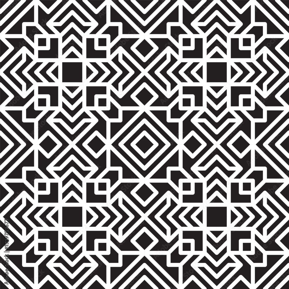 Poster modern geometric shape pattern design background in black and white style