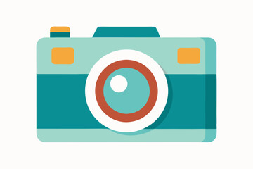 Vintage Camera Icon – Sleek Retro Outline Vector on White Background

