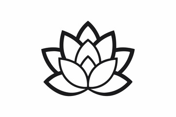 Succulent Logo Icon – Minimal Silhouette Outline Vector on White Background

