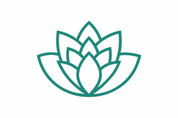 Succulent Logo Icon – Minimal Silhouette Outline Vector on White Background

