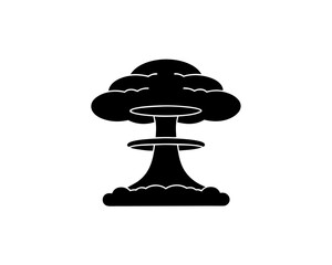 creative details Outline silhouette mushroom cloud nuclear explosion icon vector