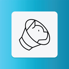 Simple line icon of a dog’s head, representing pets, loyalty, and domestic animals.