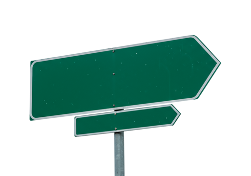 Blank Green Directional Road Signs  Perfect for Wayfinding and Navigation Design Concepts