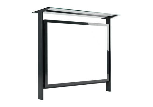 Modern Outdoor Information Display Kiosk Sleek Design and Glass Canopy for Public Spaces