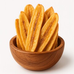 Golden Crispy Fried Dough Sticks in Wooden Bowl