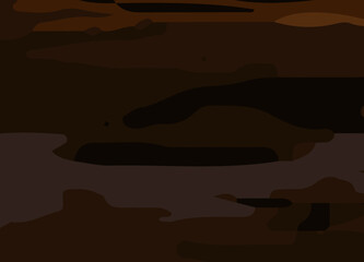 camouflage-style abstract pattern in earthy brown and orange tones. The design includes irregular, fluid shapes in varying shades, Burnt orange, Sienna, Tan, Chocolate brown, Dark coffee black wall