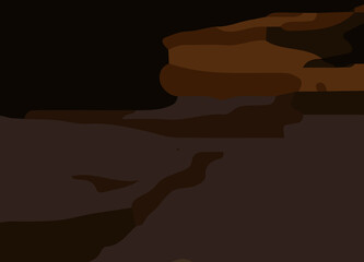 camouflage-style abstract pattern in earthy brown and orange tones. The design includes irregular, fluid shapes in varying shades, Burnt orange, Sienna, Tan, Chocolate brown, Dark coffee black wall