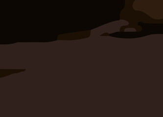 camouflage-style abstract pattern in earthy brown and orange tones. The design includes irregular, fluid shapes in varying shades, Burnt orange, Sienna, Tan, Chocolate brown, Dark coffee black wall