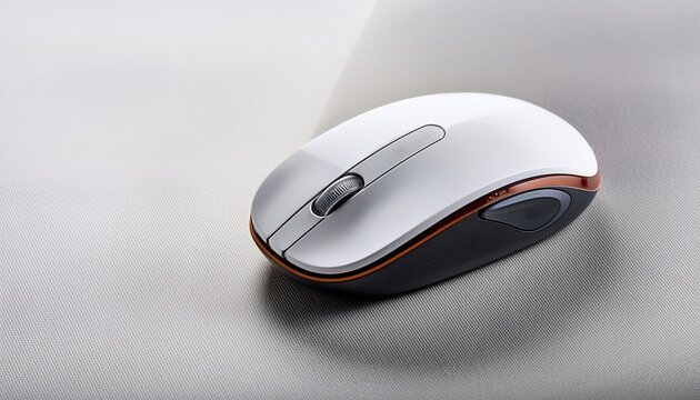 wireless computer mouse on a white mousepad
