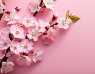 Obraz premium cherry blossom on pink background
