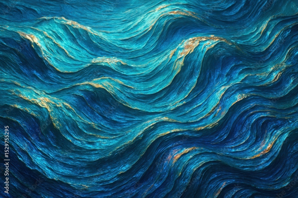Aufkleber abstract oceanic waves with shimmering 3d texture effects creating futuristic liquid art and contemp