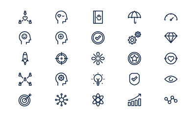 Core value icon representing company principles, mission, and ethical foundation in outline style