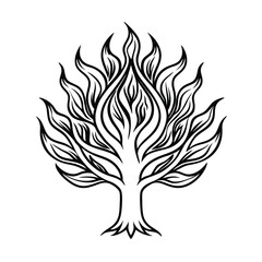tree shaped like a flame for transformation theme .eps