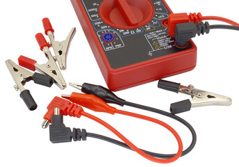 Digital multimeter on white