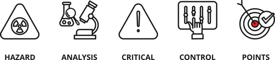 Hazard Analysis and Critical Control Points vector icon illustration concept
