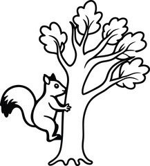 tree with climbing squirrel in flat vector   (1).eps