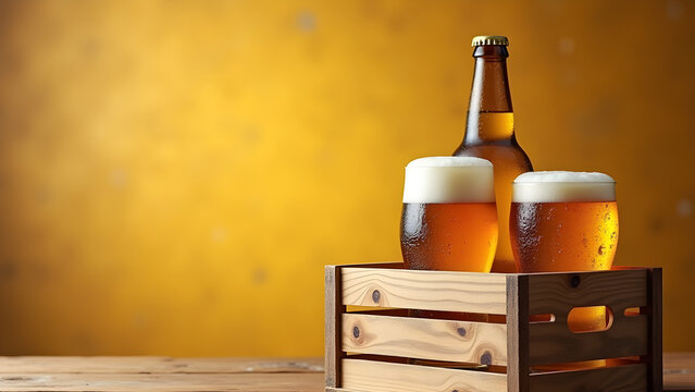 Beer banner with a beer crate and space for custom design.
