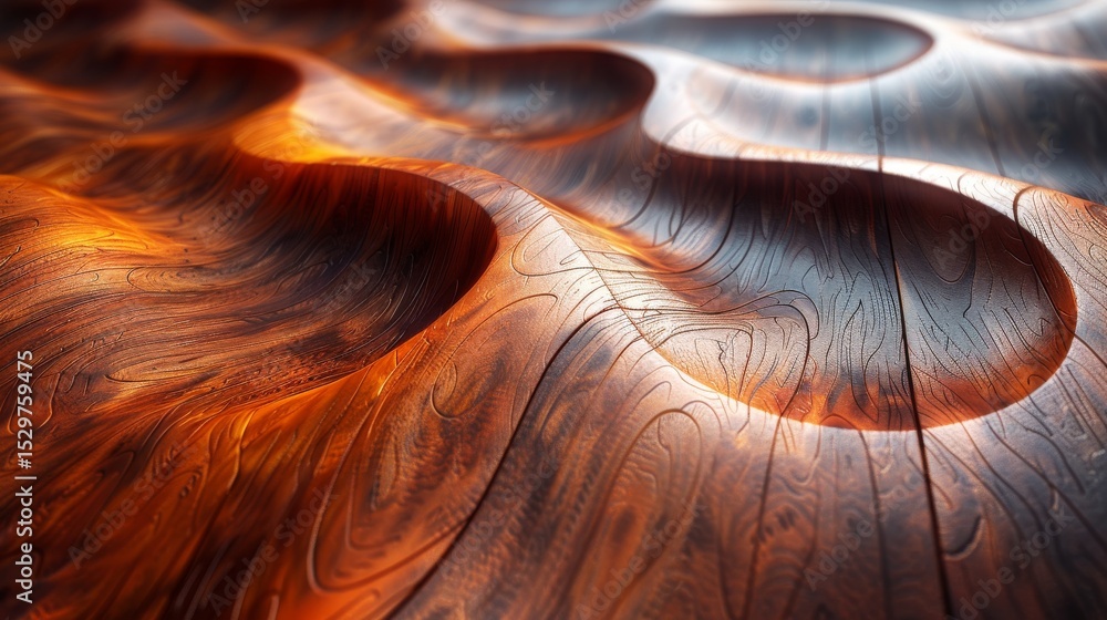 Aufkleber a mesmerizing close-up of a flowing wooden surface, highlighting the intricate textures and patterns