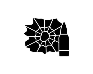Fototapeta premium creative details Outline silhouette Cracked Wall Bullet Broken Hole icon vector