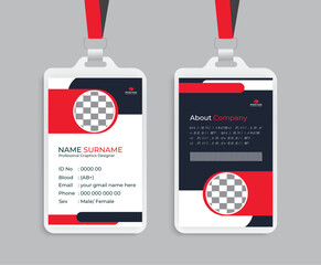 Company or corporate employee id card template design 