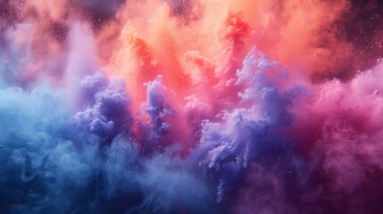 A stunning visualization of vibrant clouds in shades of pink, purple, and blue, creating an ethereal atmosphere that evokes feelings of serenity and wonder.