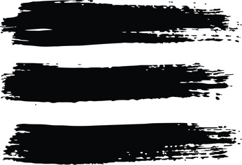 Set of Black ink brush stroke silhouette strokes collection vector graphics