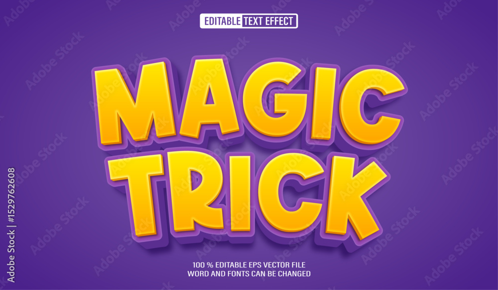 Poster editable 3d text style effect - magic trick text effect template