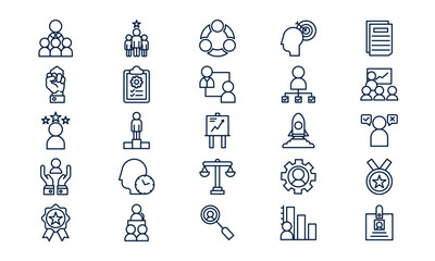 Leadership icon showing guidance, decision making, and team management in outline style