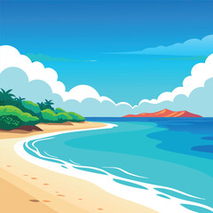  Top view of the ocean beach with soft waves summer landscape flat landscape