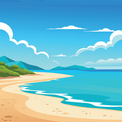  Top view of the ocean beach with soft waves summer landscape flat landscape