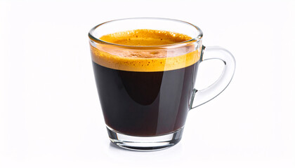 Hot Black Coffee in Glass Mug
