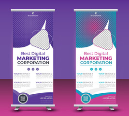 Professional Roll up stand banner template Vector design,