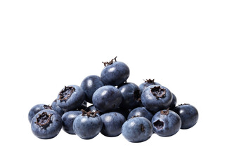 Pile of fresh blueberries isolated on transparent background