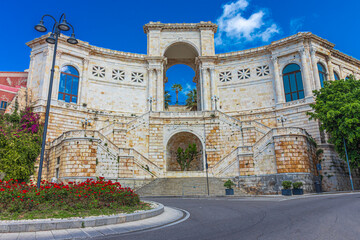 View of the Sant Remy bastion in Cagliari. Sardinia, Italy
