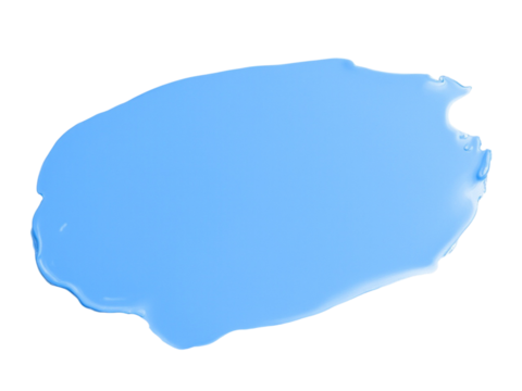 Abstract blue paint blob isolated on transparent background