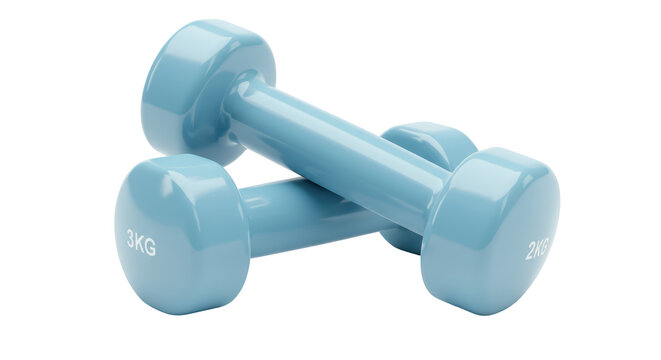 Isolated Blue Dumbbells