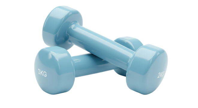 Isolated Blue Dumbbells